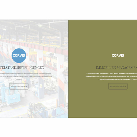 Screenshot Website der Corvis Immobilien Management GmbH